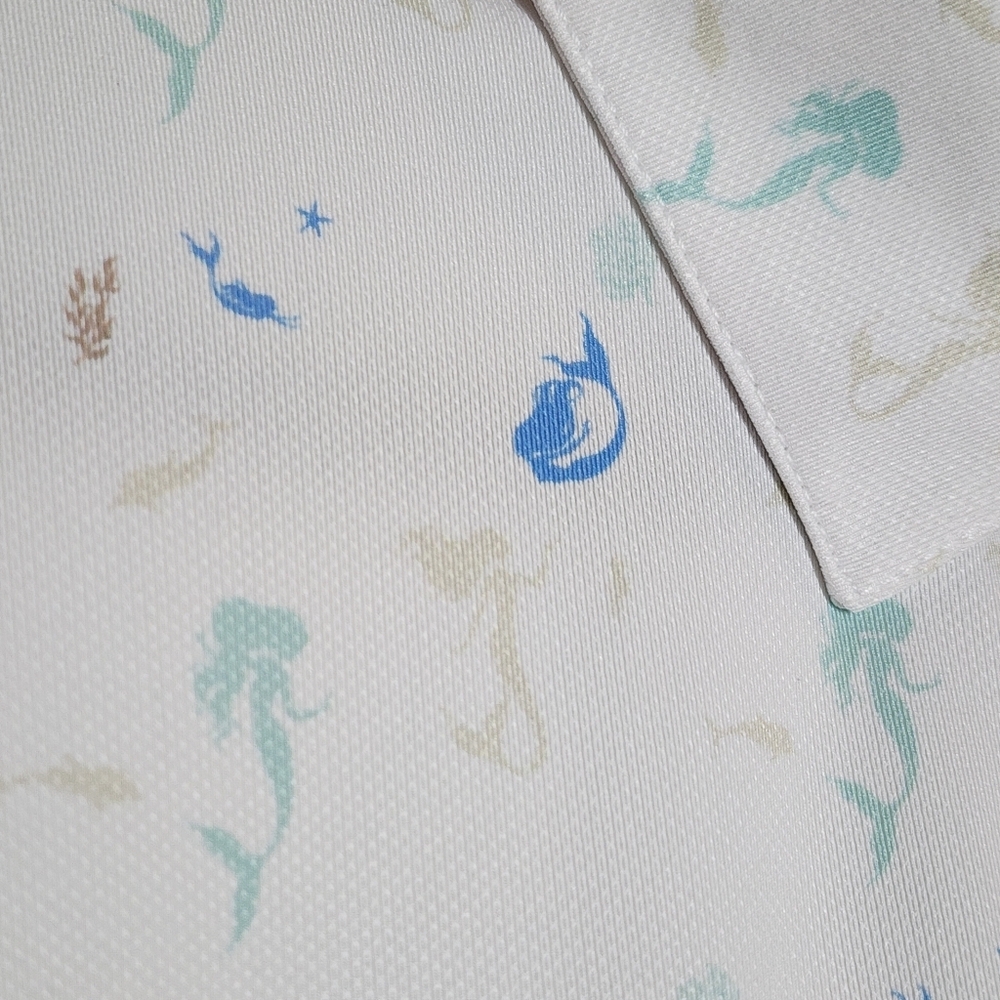 Straight Down Mermaid Printed performance golf polo shirt. Size XXL - Picture 3 of 16
